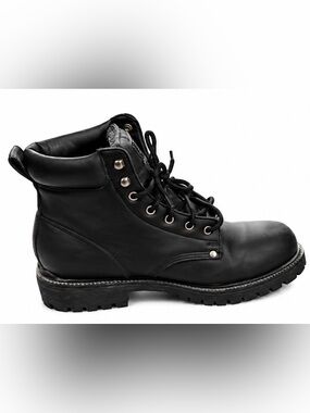 Rugged Outback Black Waterproof Skid Resistant Work Mens boots Sz 12W wide